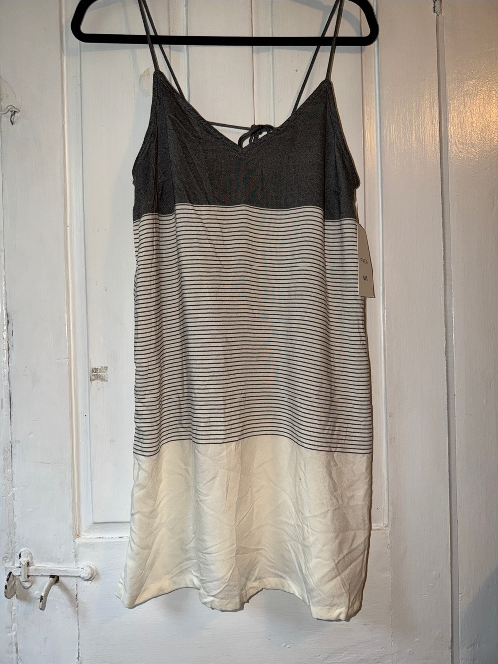 NWT RVCA Black and Cream Striped Sundress